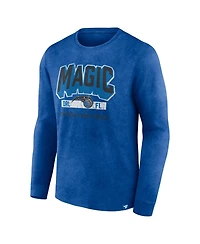 Men's Fanatics Heather Royal Distressed Orlando Magic Front Court Press Snow Wash Long Sleeve T-shirt