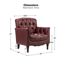 Hulala Home Sucher Modern Retro Wooden tufted Accent chair with Nailhead Trim