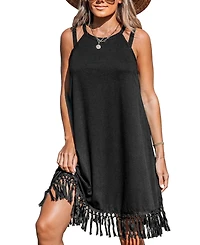 Cupshe Women's Boho Breeze Tassel Cover Up Dress