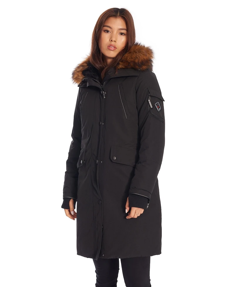 Alpine North Women's Laurentian | Long Parka Winter With Faux Fur Hood