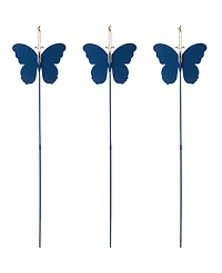 Glitzhome 24" H Set of 3 Patriotic, Americana Metal Butterflies Yard Stake