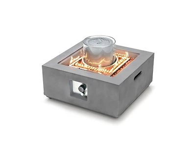 28 Inch 50000 Btu Patio Square Propane Fire Pit with Pvc Cover-Grey