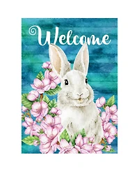 Northlight Welcome Rabbit Floral Easter Outdoor Garden Flag 18" x 12.5"