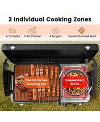 2-in-1 Gas Camping Grill and Stove with 4 Detachable Legs