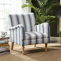 Erdahl Contemporary Arm Chair Stripe with wooden legs