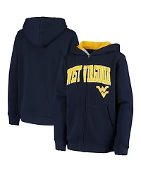 Big Boys Navy West Virginia Mountaineers Applique Arch and Logo Full-Zip Hoodie