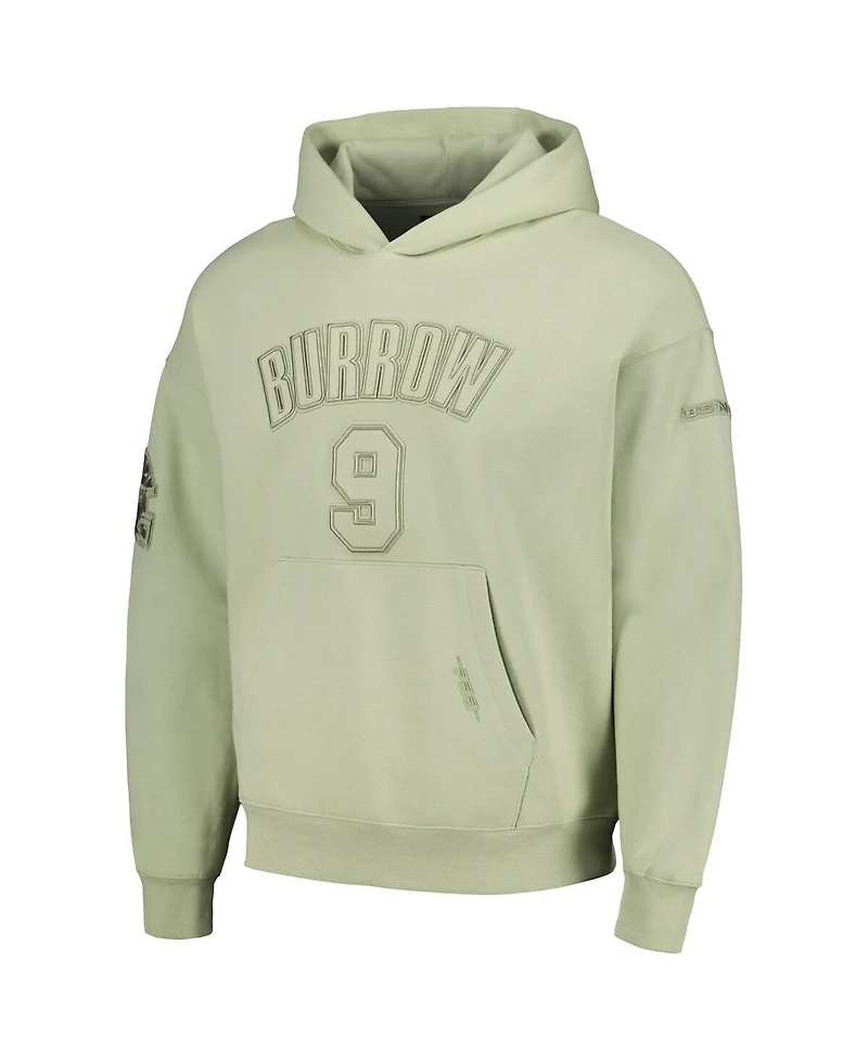Men's Pro Standard Joe Burrow Light Green Cincinnati Bengals Player Name and Number Pullover Hoodie