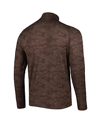 Men's Antigua Brown Cleveland Browns Brigade Quarter-Zip Sweatshirt