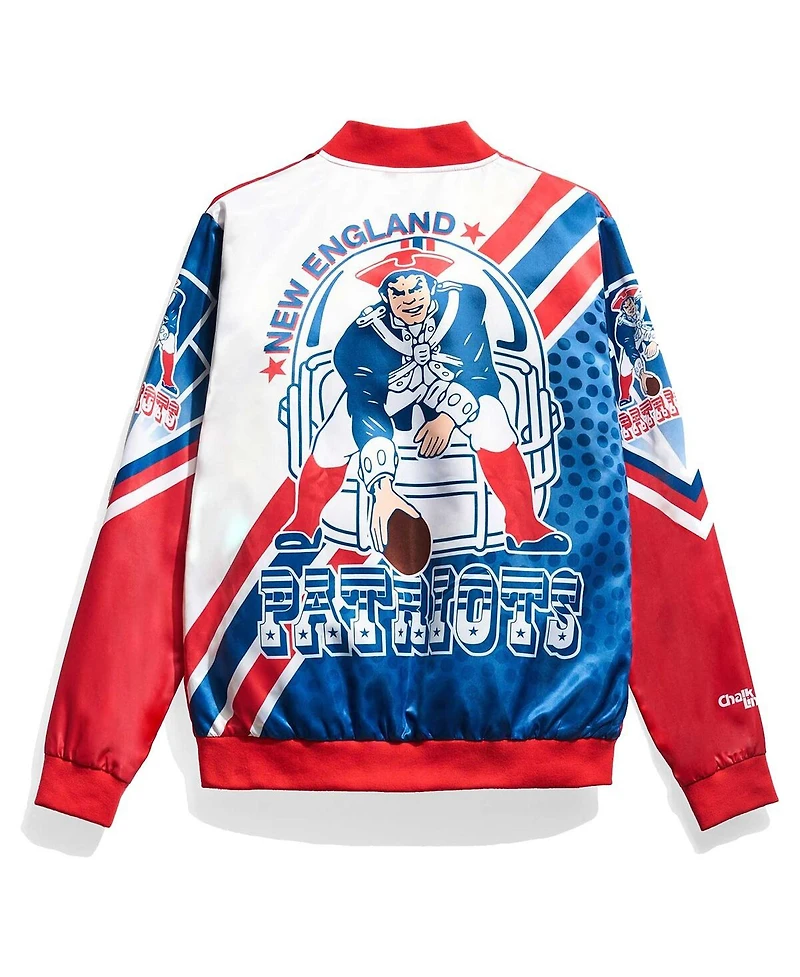Men's Chalk Line Red New England Patriots Fanimation Satin Full-Snap Jacket