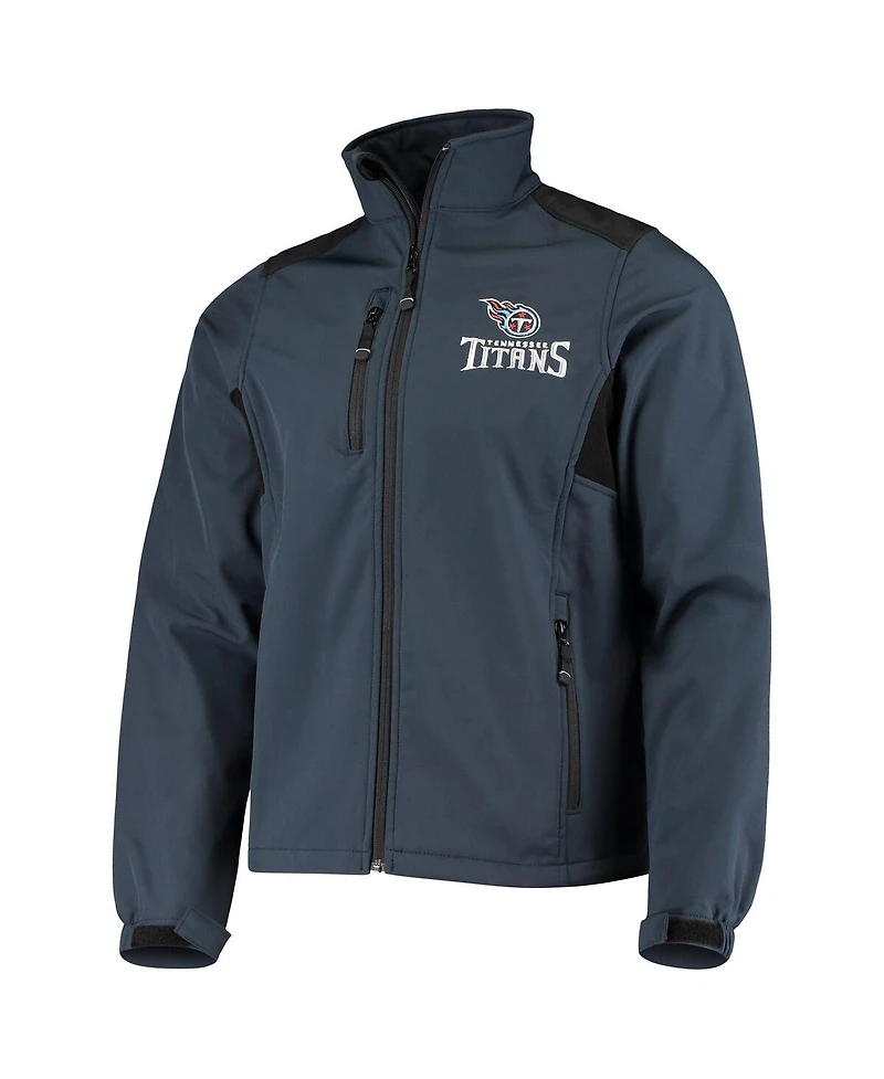 Men's Dunbrooke Navy Tennessee Titans Circle Softshell Fleece Full-Zip Jacket