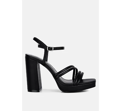 Whiskers High Heel Platform Strappy Sandals