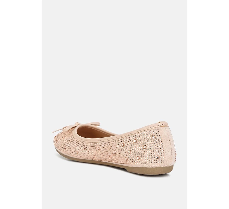 Womens hosana rhinestones and stud embellished ballet flats