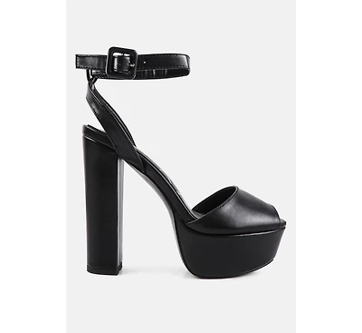 Womens Rager Peep-Toe High Platform Block Sandals