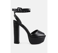 Womens Rager Peep-Toe High Platform Block Sandals