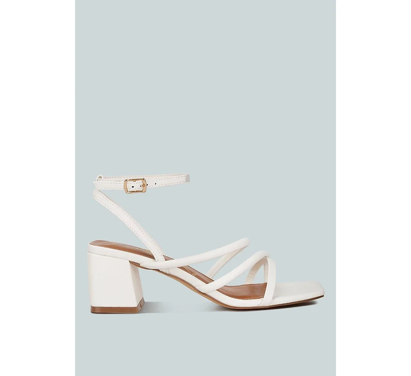 right pose faux leather block heel sandals