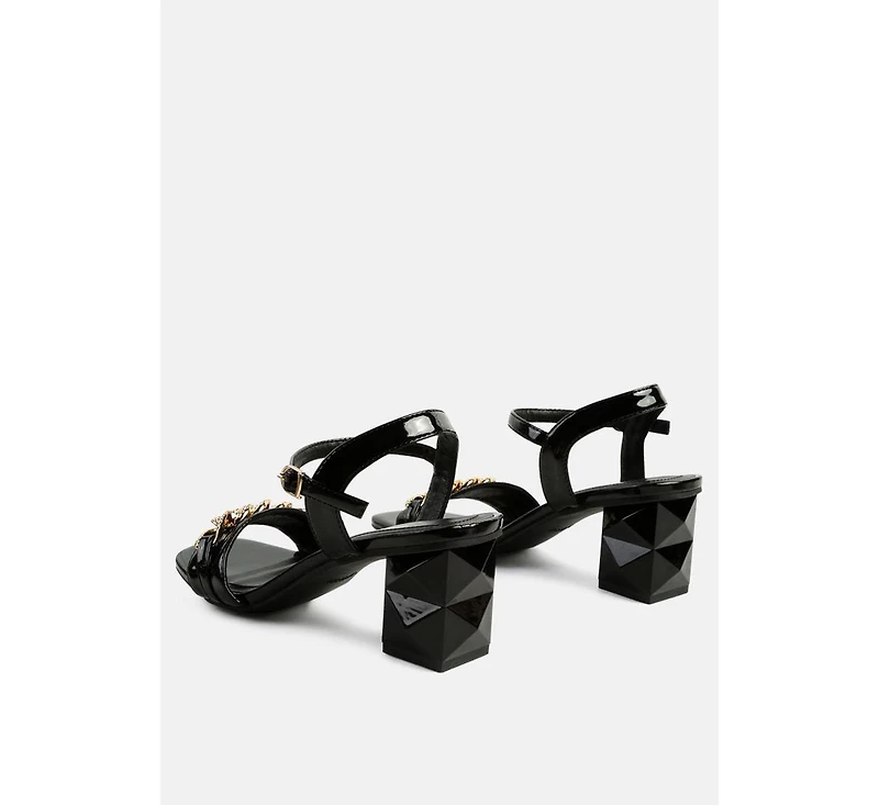 Illusion Metal Chain Link Fantasy Heel Sandals