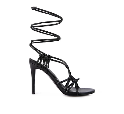 Trixy Knot Lace Up High Heel Sandal