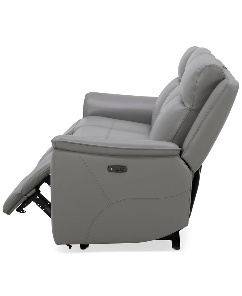 Addyson 88" 3-Pc. Leather Sofa with 3 Zero Gravity Recliners Power Headrests, Created for Macy's