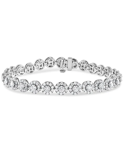 Diamond Halo Tennis Bracelet (7 ct. t.w.) in 14k White Gold