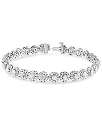 Diamond Halo Tennis Bracelet (7 ct. t.w.) in 14k White Gold