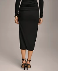 Donna Karan Women's Twist-Front Knit Pull-On Pencil Skirt