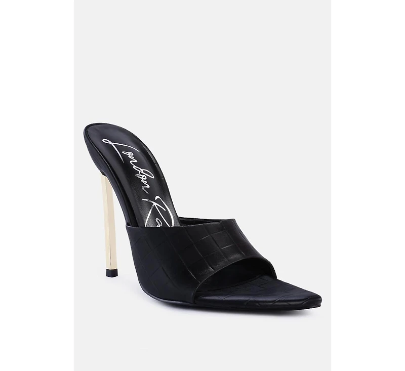 Women's Bottoms Up Strappy Slip On Stiletto Heel Sandals