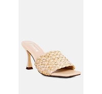 Womens Ny Tour Braided Strap Heel Sandals