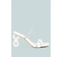 Womens Big Plan Diamante Detail Mid Heel Sandals