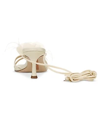 Sam Edelman Women's Pammie Ankle-Tie Flower Kitten Heels