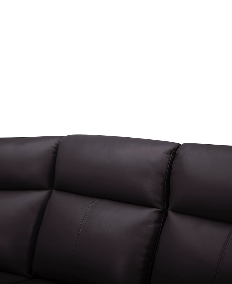 Addyson 117" 5-Pc. Leather Sectional with 3 Zero Gravity Recliners Power Headrests, Created for Macy's