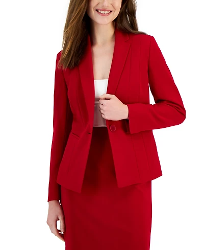 Kasper Women's Stretch Crepe One Button Blazer, Regular & Petite
