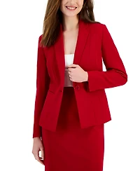 Kasper Women's Stretch Crepe One Button Blazer, Regular & Petite