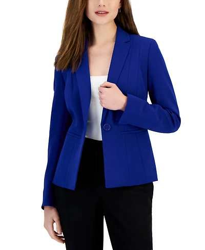 Kasper Women's Stretch Crepe One Button Blazer, Regular & Petite