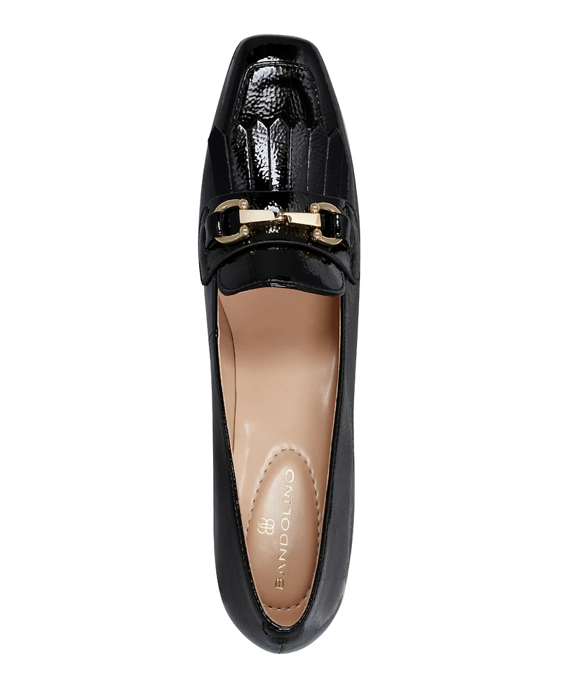 Bandolino Women's Landrys Square Toe Block Heel Loafer Pumps