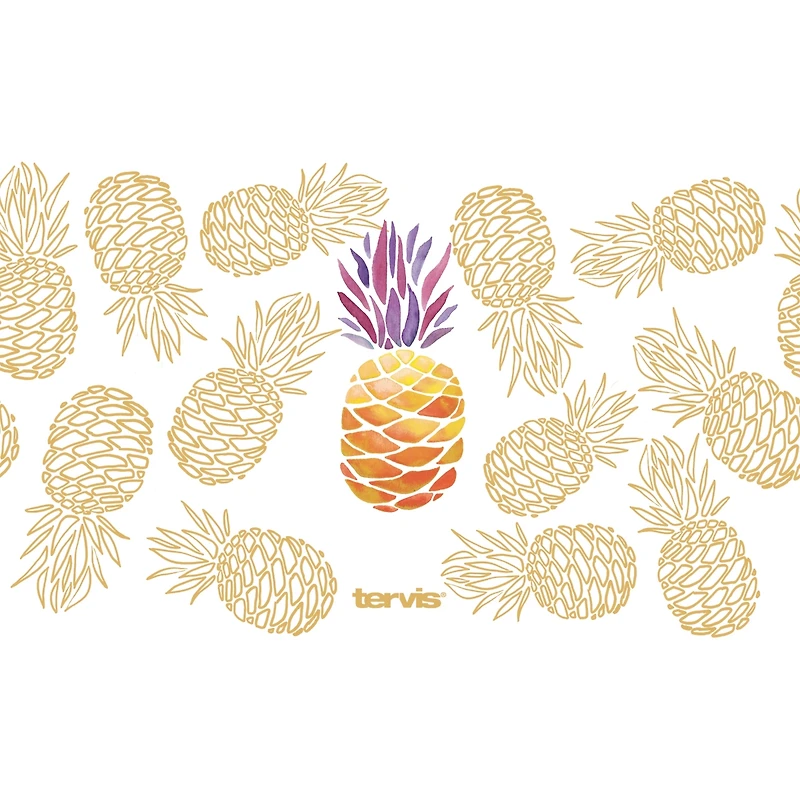 Tervis Pineapple Delight Collection Made in Usa Double Walled Insulated Tumbler Travel Cup Keeps Drinks Cold & Hot, 16oz - 4pk, Assorted