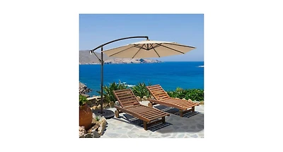 10 Feet Patio Offset Hanging Umbrella with Easy Tilt Adjustment