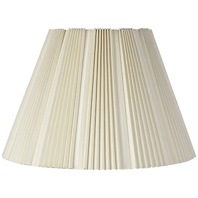 Springcrest Eggshell Pleated Large Lamp Shade 9.5" Top x 19" Bottom x 13" High (Spider) Replacement with Harp and Finial