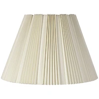 Springcrest Eggshell Pleated Large Lamp Shade 9.5" Top x 19" Bottom x 13" High (Spider) Replacement with Harp and Finial