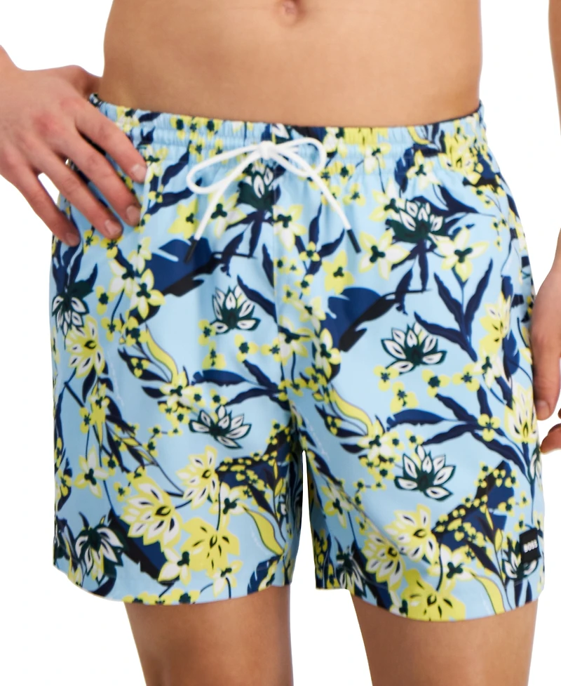 Boss by Hugo Boss Men's Piranha Graphic 5.3" Swim Trunks, Created for Macy's