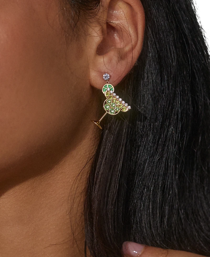 Ajoa by Nadri 18k Gold-Plated Pave & Color Crystal Margarita Drop Earrings