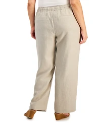 Charter Club Plus 100% Linen Pants, Exclusively at Macy's