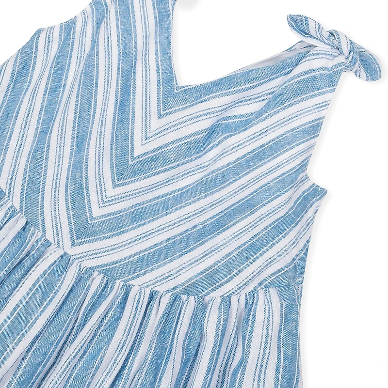 Hope & Henry Girls' Sleeveless Bow Shoulder Swing Dress