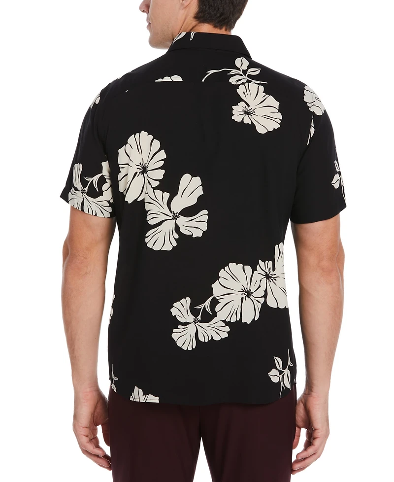 Perry Ellis Men's Contemporary Floral Print Short Sleeve Button-Front Shirt