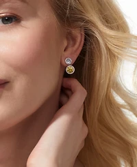 Eliot Danori Silver-Tone Mixed Cubic Zirconia Drop Earrings, Created for Macy's