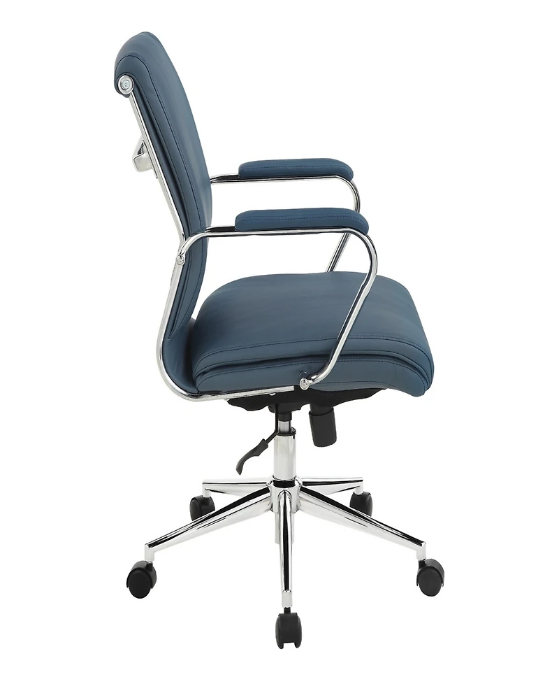 Office Star 41.25" Fabric, Chrome Mid Back Manager's Chair