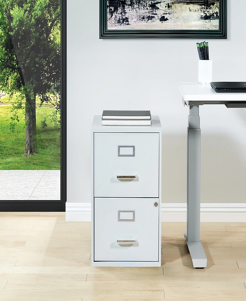 Office Star 23.5" 2 Drawer Locking Metal File Cabinet