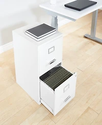 Office Star 26.75" 2 Drawer Mobile Locking Metal File Cabinet