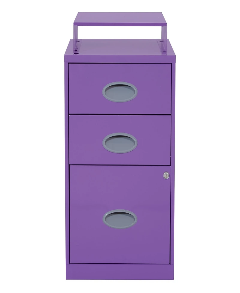 Office Star 27.75" 3 Drawer Locking Metal File Cabinet