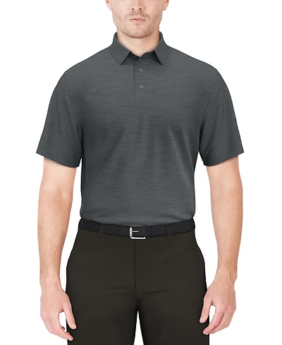 Pga Tour Men's Short Sleeve Airflux Heather Golf Polo Shirt