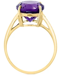 Effy Amethyst (4-1/6 ct. t.w.) & Diamond (1/20 ct. t.w.) Oval Ring in 14k Gold